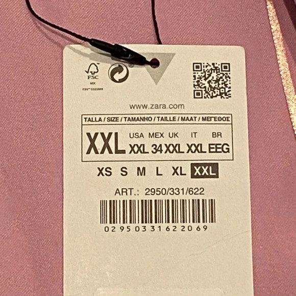 New! ZARA Satin Wrap Dress Blush Pink nwt 16639 - Picture 13 of 15